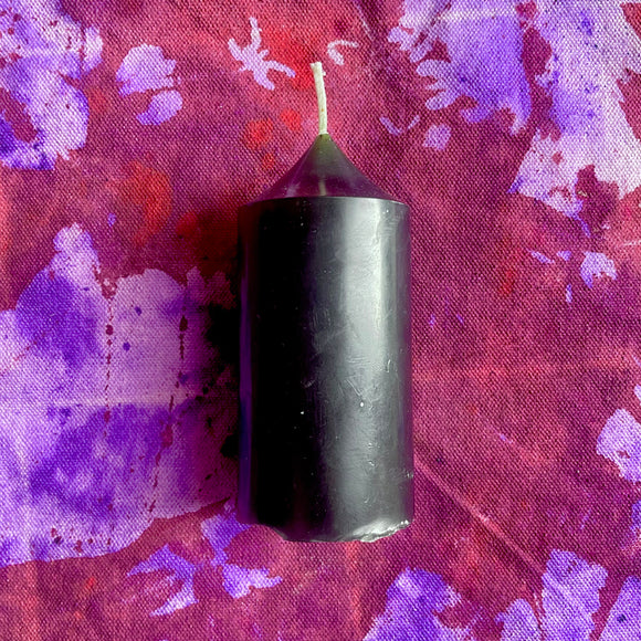 Black Beeswax Candle in Glass